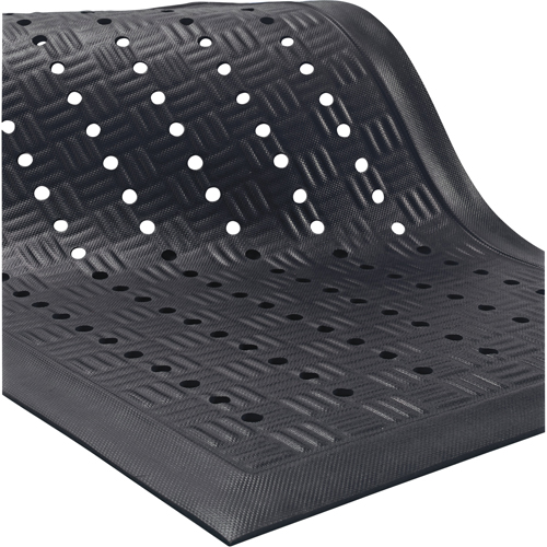 Cushion Station Mats, Slotted, 3-1/5' x 5-3/10' x 9/16", Black, Nitrile Auto-Cam