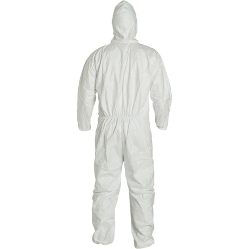 Hooded Coveralls, 4X-Large, White, Tyvek&reg; 400 Auto-Cam