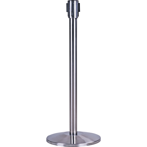 Poteau r&eacute;cepteur pour barri&egrave;res sur pieds pour le contr&ocirc;le des foules, Hauteur de 35", Acier inoxydable Auto-Cam