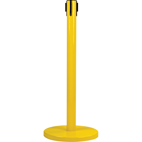 Poteau r&eacute;cepteur pour barri&egrave;res sur pieds pour le contr&ocirc;le des foules, Hauteur de 35", Jaune Auto-Cam