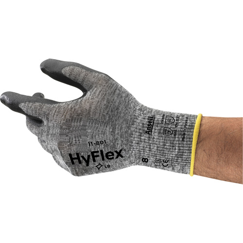 Gants Hyflex 11-801, 7/Petit, R&ecirc;vetement Mousse de nitrile, Calibre 15, Enveloppe en Nylon Auto-Cam