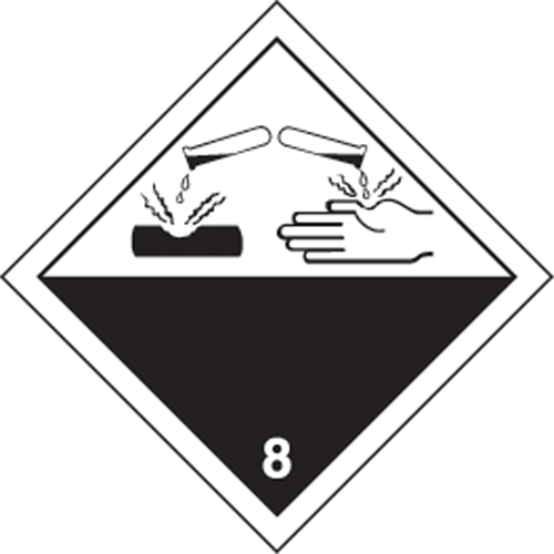 &eacute;tiquettes d'exp&eacute;dition TMD, Classe 8, Corrosifs, Papier Auto-Cam