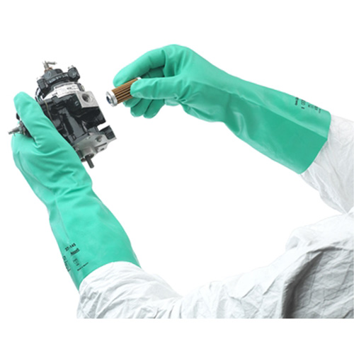 Solvex&reg; 37-145 Gloves, Size 2X-Large/11, 13" L, Nitrile, 11-mil Auto-Cam