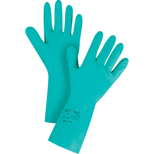 Solvex&reg; 37-145 Gloves, Size X-Large/10, 13" L, Nitrile, 11-mil Auto-Cam