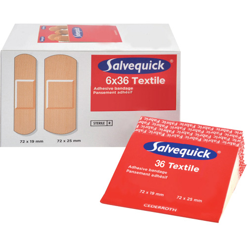 Syst&egrave;mes de distribution de bandages Salvequick - recharges st&eacute;riles, Rectangulaire/carr&eacute;e, Tissu, St&eacute;rile Auto-Cam