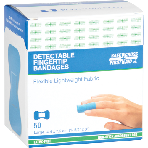 Bandages, Fingertip, 3", Fabric Metal Detectable, Sterile Auto-Cam
