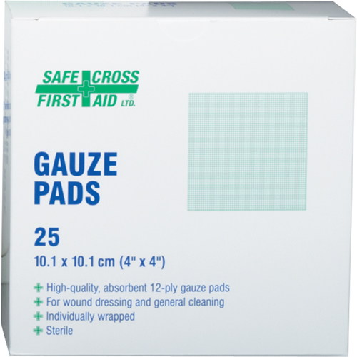Gaze, Tampon, 4" lo x 4" la, St&eacute;rile, Dispositif m&eacute;dical Classe 1 Auto-Cam