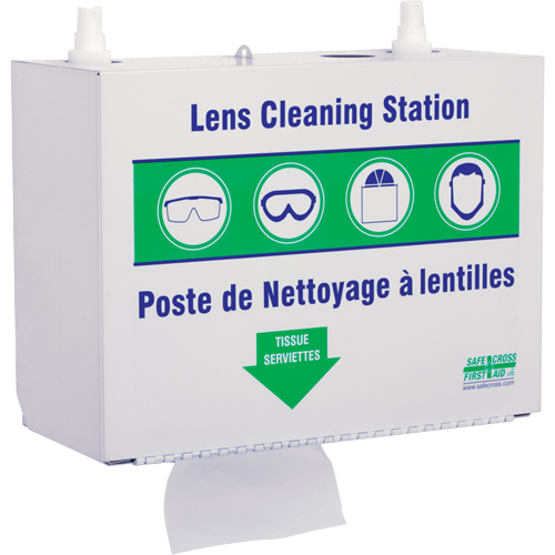 Metal Lens Cleaning Stations - Two 500ml Solutions & 1 Box of Tissue, Metal, 10.5" L x 5.5" D x 6.3" H Auto-Cam
