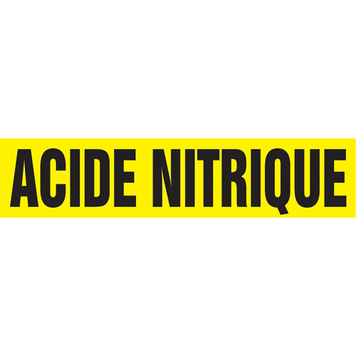"Acid Nitrique" Pipe Marker, Self-Adhesive, 4" H x 24" W, Black on Yellow Auto-Cam