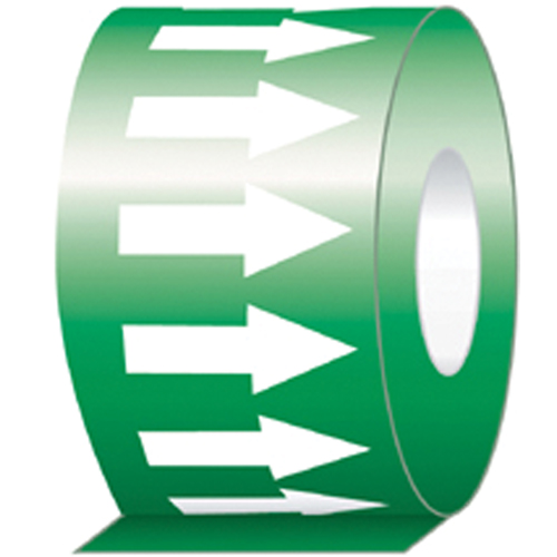 Directional Flow Arrow Tapes, 108', White on Green Auto-Cam