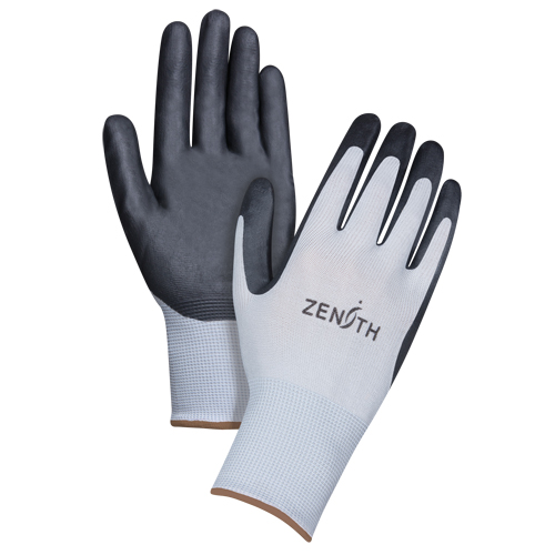 Gants l&eacute;gers enduits et respirants, 9/Grand, R&ecirc;vetement Mousse de nitrile, Calibre 13, Enveloppe en Polyester Auto-Cam