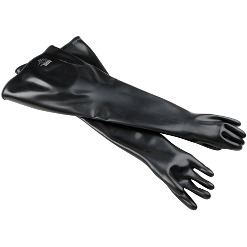 Ambidextrous Glove, Size X-Large/10, 32" L, Butyl Rubber, 30-mil Auto-Cam