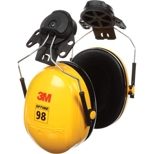 Peltor Optime 98 Series Earmuffs, Cap Mount, 23 NRR dB Auto-Cam