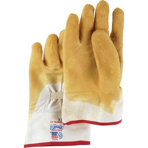 Gants enduits Nitty Gritty, 10/Grand, R&ecirc;vetement Latex de caoutchouc, Enveloppe en Coton Auto-Cam