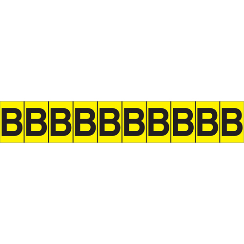 Individual Adhesive Letter Markers, B, 1" H, Black on Yellow Auto-Cam