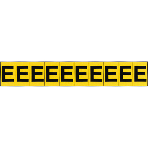 Individual Adhesive Letter Markers, E, 1" H, Black on Yellow Auto-Cam