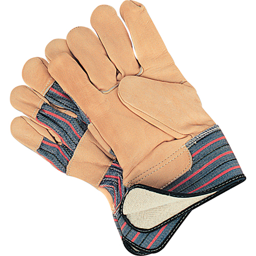 Abrasion-Resistant Winter-Lined Fitters Gloves, Large, Grain Cowhide Palm, Cotton Fleece Inner Lining Auto-Cam
