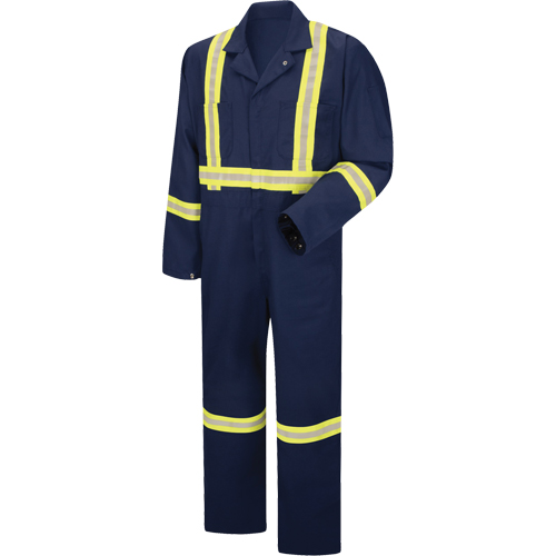 Enhanced Visibility Coveralls, Men's, Navy Blue, Size 38 Auto-Cam