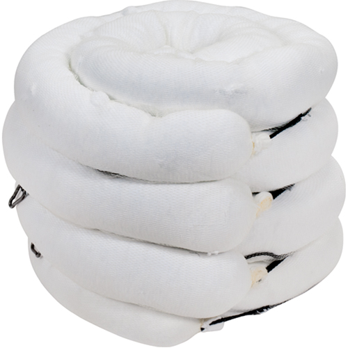 Premium Sorbent Boom, Oil Only, 10' L x 5" W, 35 Gal. Absorbancy, 4 /Pack Auto-Cam
