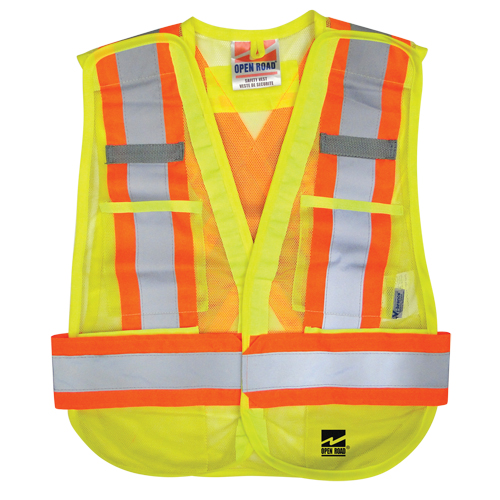 Open Road&reg; Tear Away Vest , High Visibility Lime-Yellow, Polyester Auto-Cam