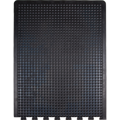 Tapis antifatigue en d&ocirc;me, &agrave; bulles, 3' x 4' x 1/2", Noir, Caoutchouc Auto-Cam