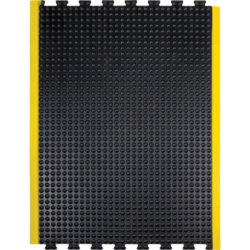 Tapis antifatigue en d&ocirc;me, &agrave; bulles, 3' x 4' x 1/2", Noir, Caoutchouc Auto-Cam