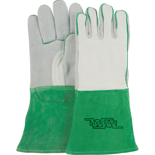 Heavy-Duty Welding Gloves, Split Cowhide, Size Medium Auto-Cam
