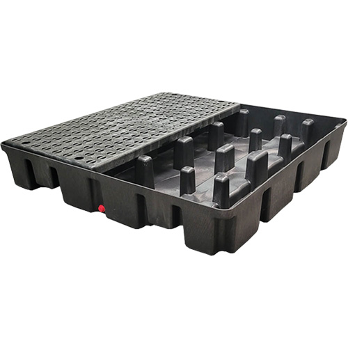 Nestable Spill Pallet Without Drain, 66 US gal. Spill Capacity, 49" x 49" x 10.5" Auto-Cam