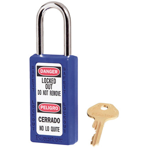 Cadenas de s&eacute;curit&eacute; Zenex 411, Bleu, Cl&eacute;s identiques, Thermoplastique, Largeur de 1-1/2" Auto-Cam
