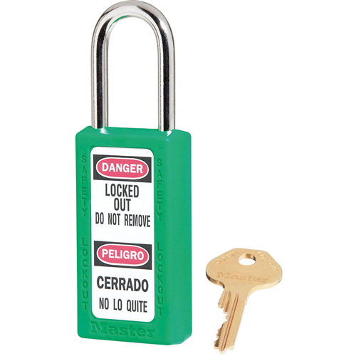 Cadenas de s&eacute;curit&eacute; Zenex 411, Vert, Cl&eacute;s identiques, Thermoplastique, Largeur de 1-1/2" Auto-Cam