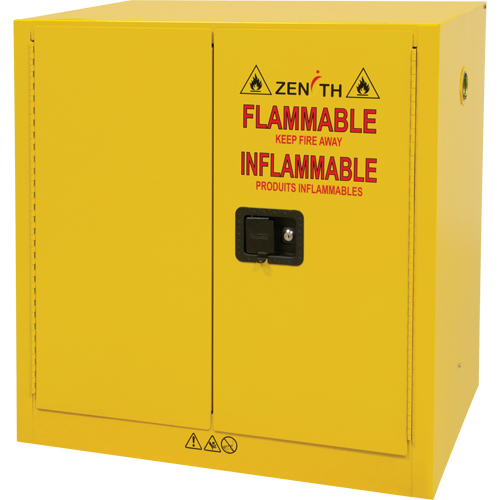 Flammable Storage Cabinet, 22 gal., 2 Door, 35" W x 35" H x 22" D Auto-Cam