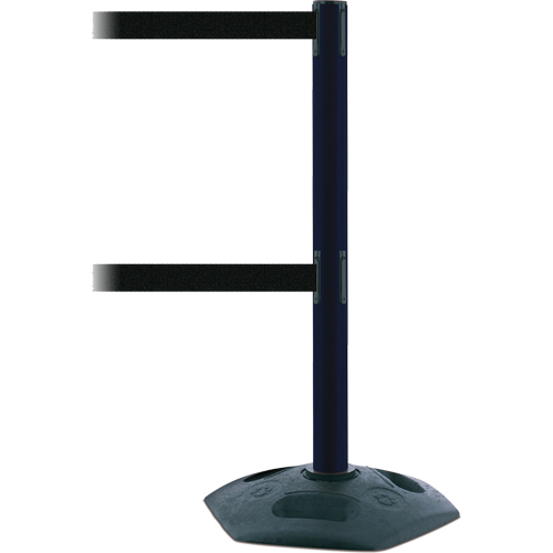 Dual Line Heavy Duty Post, Plastic, 38" H, Black Tape, 7.5' Tape Length Auto-Cam