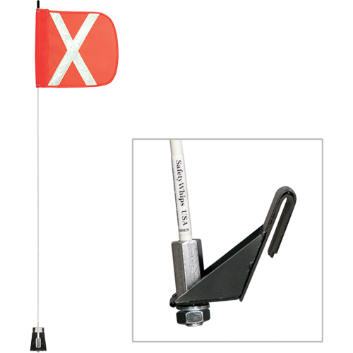 Safety Whip&reg; Light-Duty Whips, Window Mount, 5' High, Orange Auto-Cam