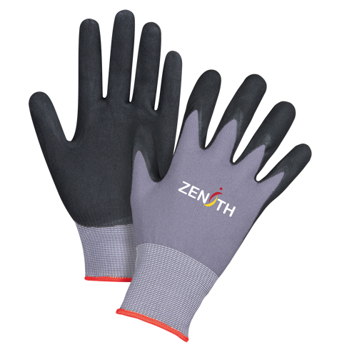 ZX-1 Premium Touchscreen Compatible Gloves, 6/X-Small, Foam Nitrile Coating, 15 Gauge, Nylon Shell Auto-Cam
