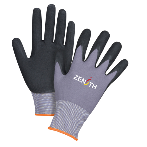 Gants ZX-1 de premi&egrave;re qualit&eacute; compatibles avec les &eacute;crans tactiles, 7/Petit, R&ecirc;vetement Nitrile/Mousse de nitrile, Calibre 15, Enveloppe en Nylon Auto-Cam