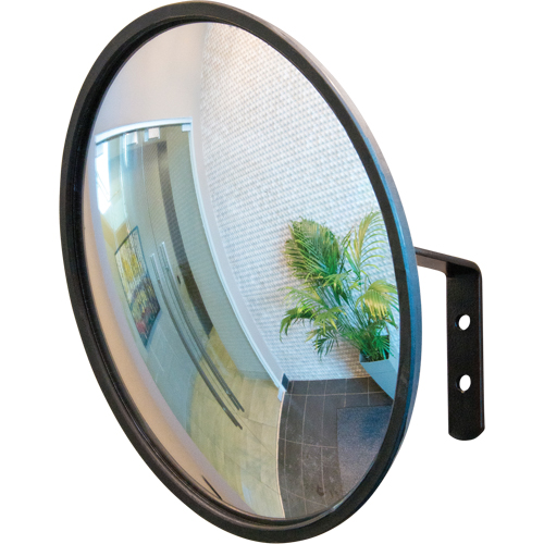 Convex Mirror with Bracket, Indoor/Outdoor, 12" Diameter Auto-Cam