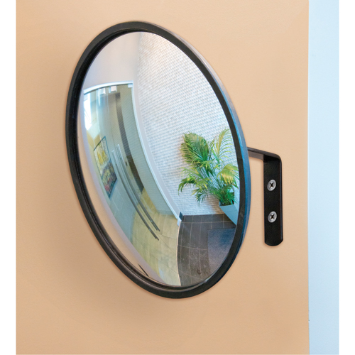 Convex Mirror with Bracket, Indoor/Outdoor, 12" Diameter Auto-Cam