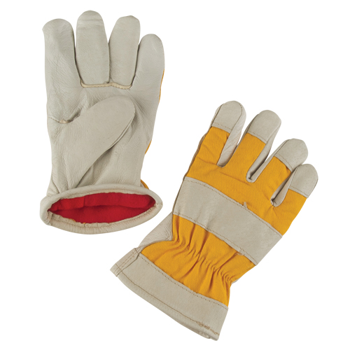 Premium Winter-Lined Work Gloves, Medium, Grain Pigskin Palm, Foam Fleece Inner Lining Auto-Cam