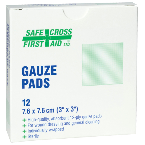 Gaze, Tampon, 3" lo x 3" la, St&eacute;rile, Dispositif m&eacute;dical Classe 1 Auto-Cam