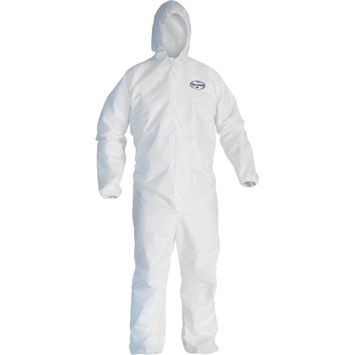 Kleenguard A45 Liquid/Particle Surface Prep & Paint Coveralls, Small, White, Microporous Auto-Cam