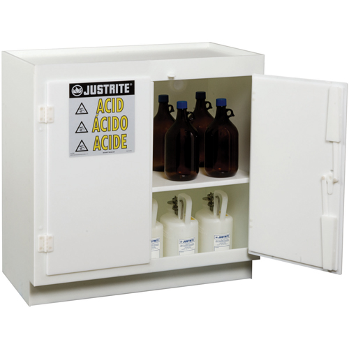 Armoires solides en poly&eacute;thyl&egrave;ne pour acides, 6 x 0,66043 gal., 36" x 35,75" x 21,75" Auto-Cam