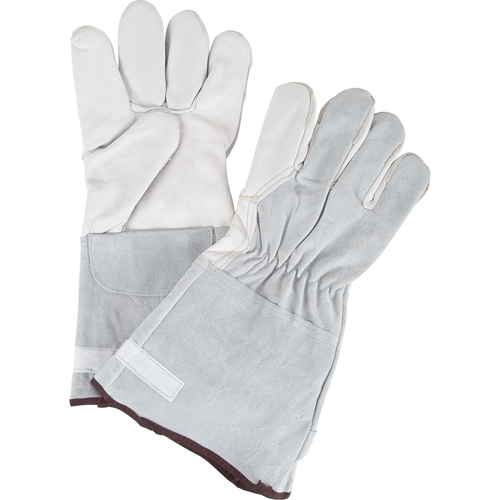 Standard-Duty Snug Wrist Work Gloves, Medium, Goat Grain Palm Auto-Cam