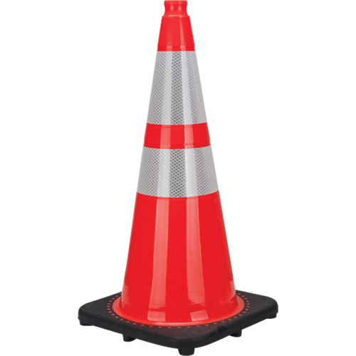 Premium Traffic Cone, 28", Orange, 4" & 6" Reflective Collar(s) Auto-Cam