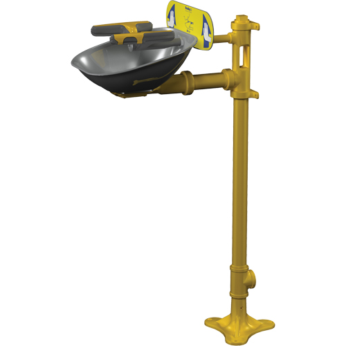 Halo Face/Eyewash Stations, Pedestal Installation, Stainless Steel Bowl Auto-Cam