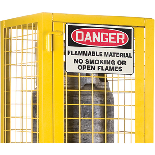 CSA-Compliant Gas Cylinder Safety Cabinet, 2 Cylinder Capacity, 17" W x 17" D x 69" H, Yellow Auto-Cam