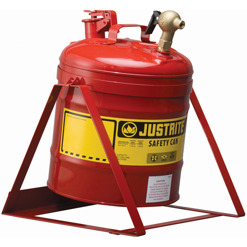 Bidon avec robinet s&eacute;curitaires pour laboratoires, Type I, Acier, 5 gal. US, Rouge, Homologu&eacute; FM Auto-Cam