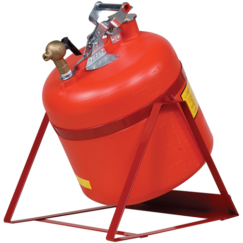 Laboratory Safety Can with Faucet, Type I, Steel, 5 US gal., Red, FM Approved Auto-Cam