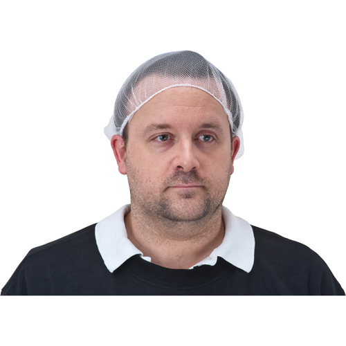 Hair Nets, Nylon, 21"/Large, White Auto-Cam