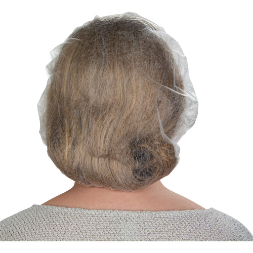 Bonnets bouffants non tiss&eacute;s, Polypropyl&egrave;ne, 21"/Grand, Blanc Auto-Cam
