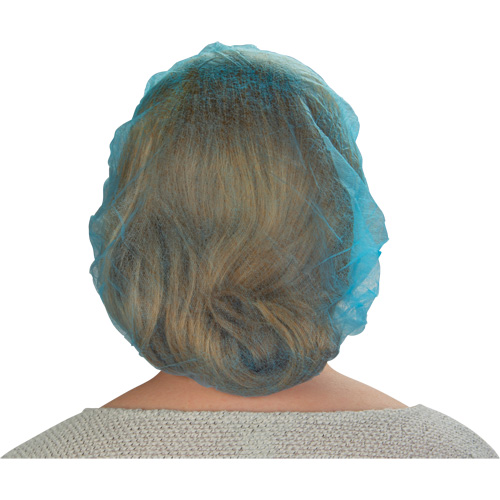 Bonnets bouffants non tiss&eacute;s, Polypropyl&egrave;ne, 21"/Grand, Bleu Auto-Cam